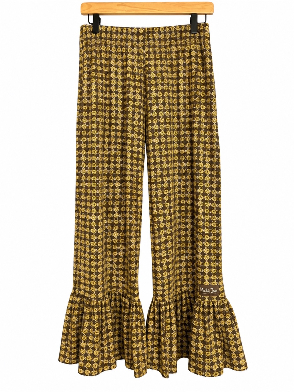 Matilda Jane Green and Brown Floral Flared Ruffle Pants